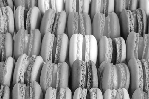 Macarons Schwarzweiß