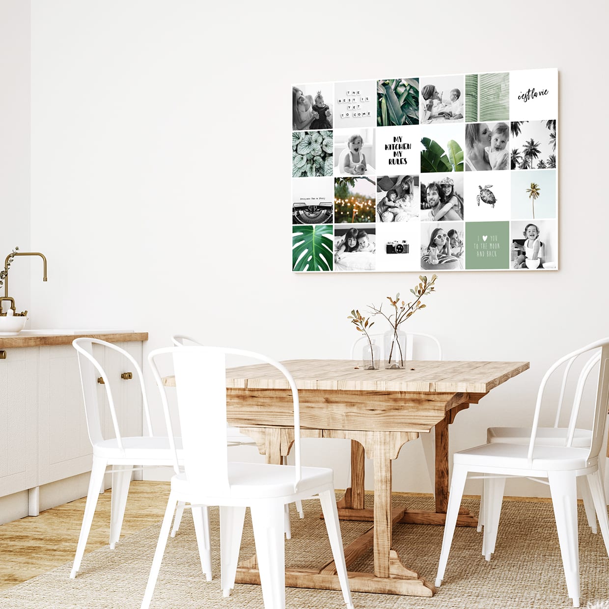 Collage an der Wand
